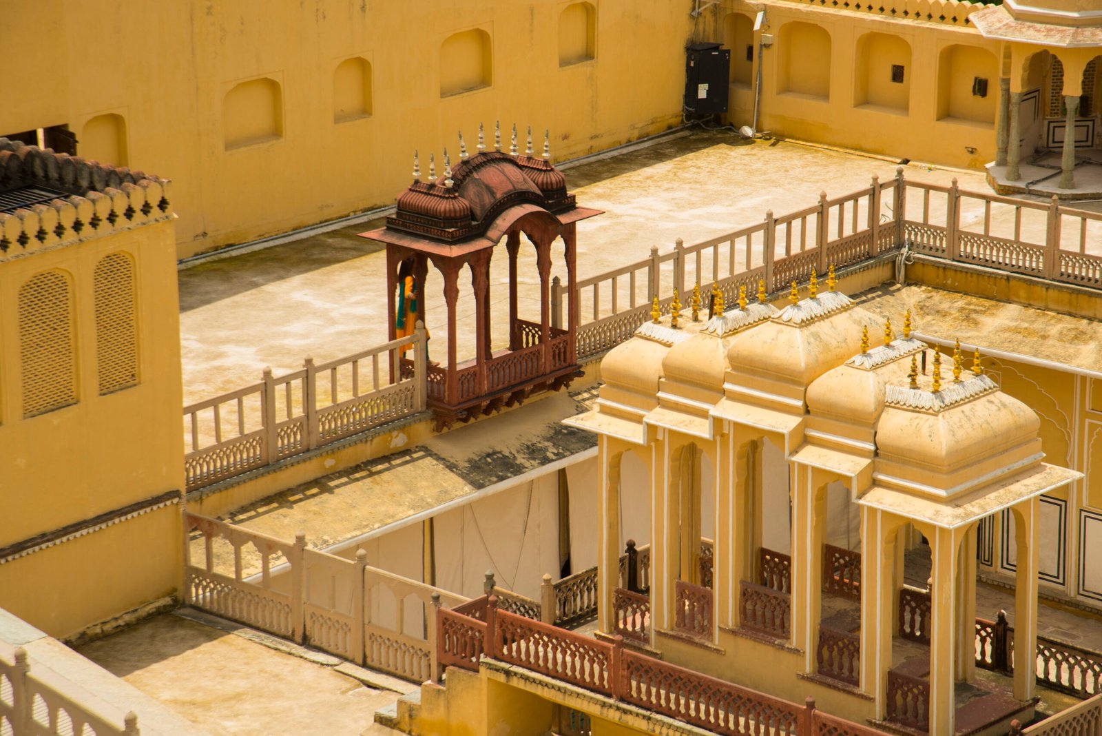 Inside View of Hawa Mahal Palace of the Winds, Jaipur, Rajasthan, Travel concept in India