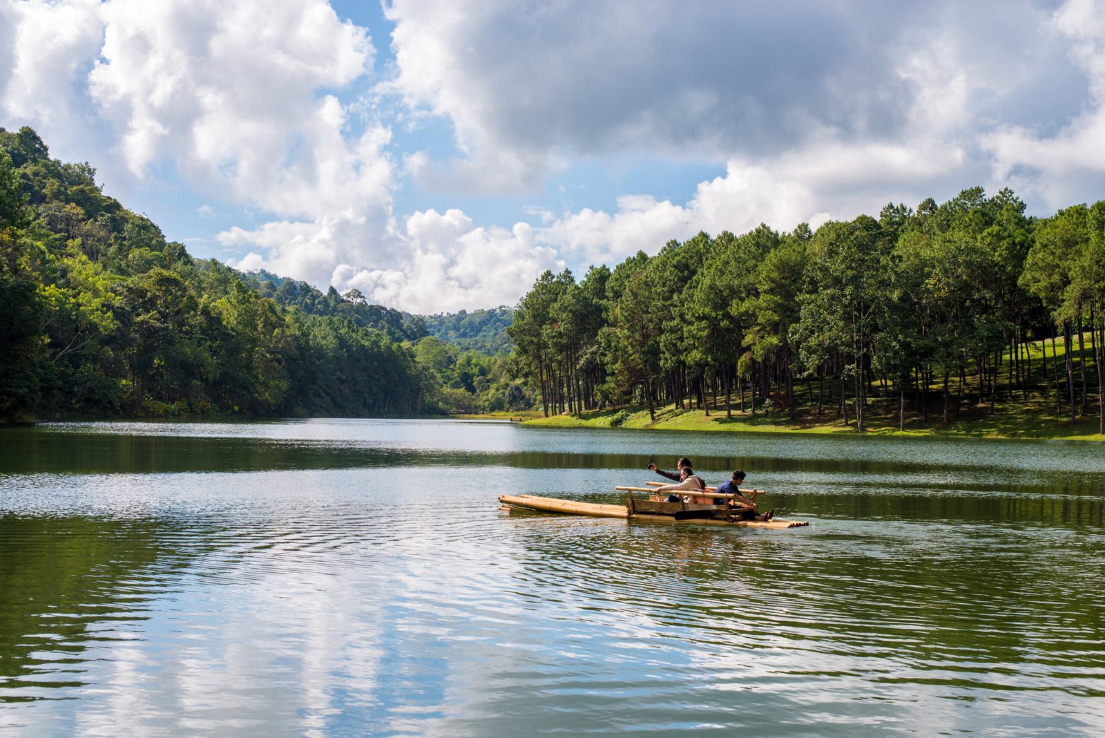 Pang-ung lake in Maehongson,Thailand.- vintage filter effect